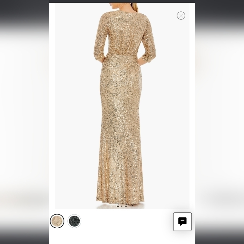 Mac Duggal Ieena Ruched Sequin Trumpet Gown 6 NWT 42015 - Picture 6 of 7